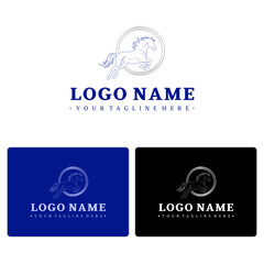 Naklejka premium Dynamic Galloping Horse Emblem Vector Logo for Elite Brand Identity