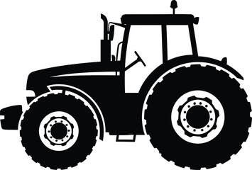 Obraz premium Tractor silhouette isolated on transparent background