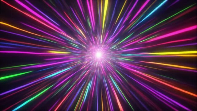 pass through colorful portals on an abstract background footage