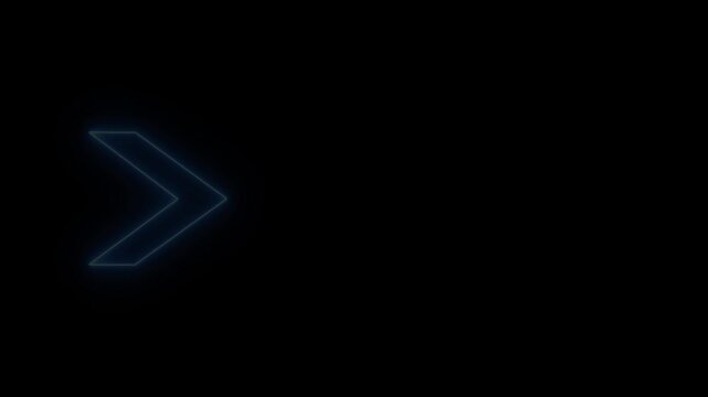 Right Direction Glowing Arrow Indicator Animation with Light Effect.4k video.