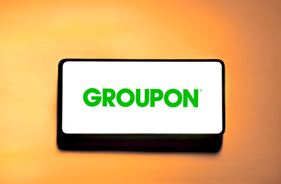 Groupon logo on smartphone screen. Link&ouml;ping, &Ouml;sterg&ouml;tland, Sweden 01-28-2026.