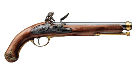 Elegant Antique Pistol with Wooden Grip