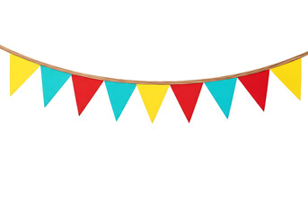 Obraz premium Colorful triangular bunting flags garland party decoration background