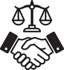 
"Handshake with Justice Scale &ndash; Fair Partnership Icon"