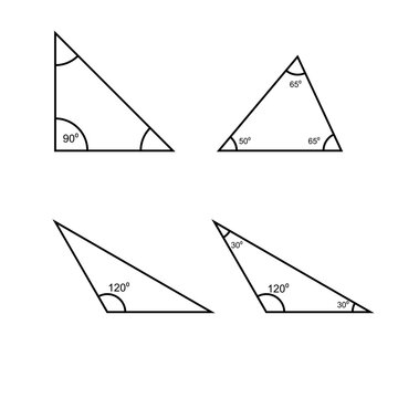 Triangle Types Vector Bundle &ndash; Geometric Shapes Set (Equilateral, Isosceles, Scalene, Right, Acute, Obtuse)