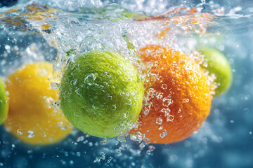 Fresh Citrus Splash With Vibrant Energy And Motion