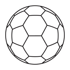 Fototapeta premium A soccer ball is prominently displayed in silhouette against a white background vector outline icon use as a symbol, web graphic design, and infographic icon