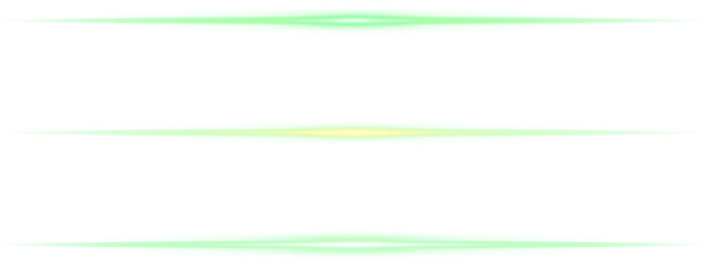 Abstract neon green light streaks isolated on transparent PNG background. Various green shades glowing lines. © Oleksandr