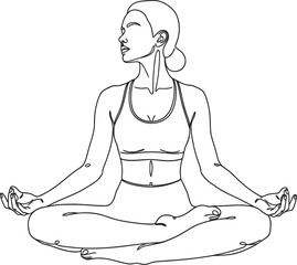 Obraz premium Woman practicing yoga meditation in lotus position