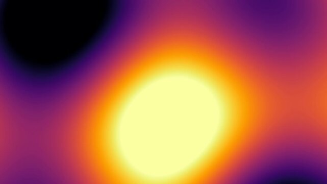 Abstract blurred purple and orange gradient background with fluid liquid motion and glowing yellow light