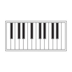 Fototapeta premium A musician plays a beautiful melody on a modern electronic keyboard silhouette vector outline icon use as a symbol, web graphic design, and infographic icon