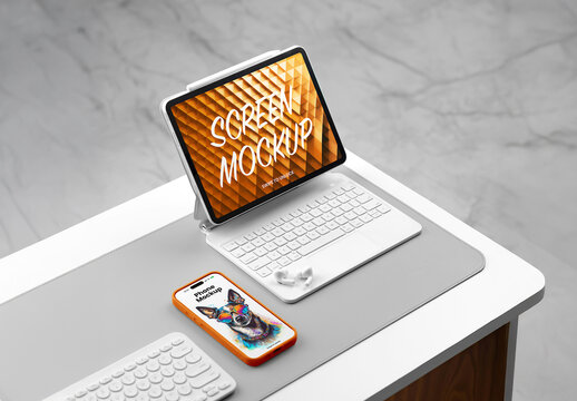 Phone with Tablet Mockup