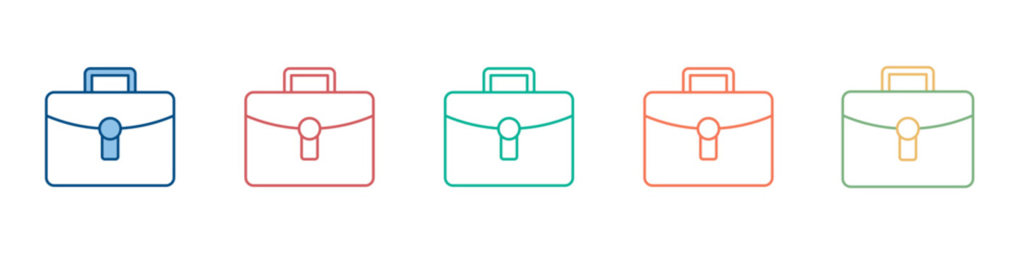 Briefcase Icon Set Multiple Style Collection 