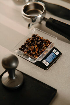coffee beans on small scale