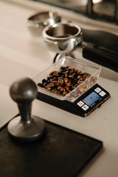 coffee beans on small scale