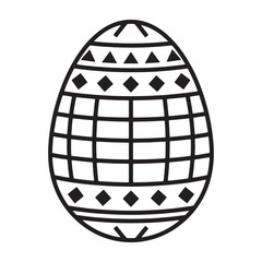 A decorative Easter egg with a unique pattern and design silhouette vector outline icon use as a symbol, web graphic design, and infographic icon