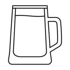A simple line drawing of a pitcher filled with water silhouette vector outline icon use as a symbol, web graphic design, and infographic icon