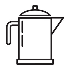 Fototapeta premium A simple line drawing of a coffee percolator on a white background silhouette vector outline icon use as a symbol, web graphic design, and infographic icon