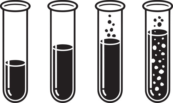 Laboratory test tube with liquid and bubbles science