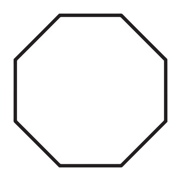 A minimalist octagon shape with clean lines and simple design silhouette vector outline icon use as a symbol, web graphic design, and infographic icon