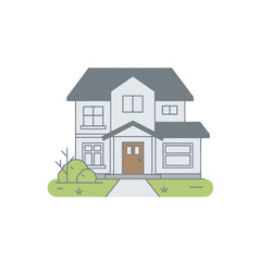 Illustration of a Two Story House 2.