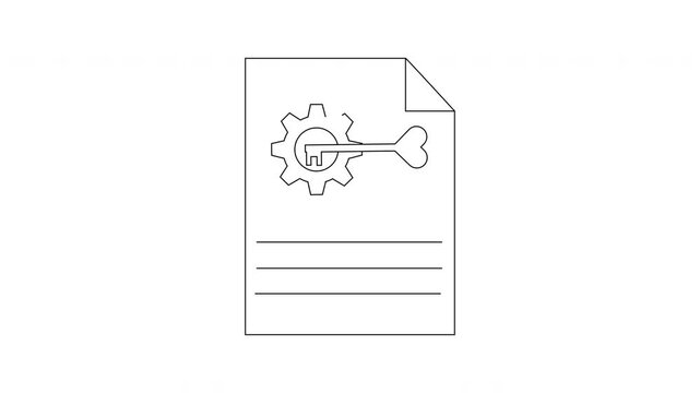 Technical Document with Gear and Dart Illustration.