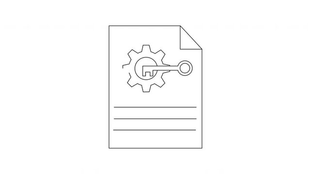 Technical Documentation Icon Animation - Gear, Wrench, and Document.