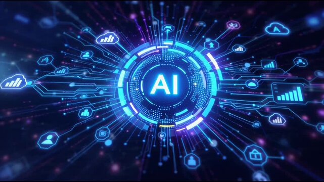 Artificial Intelligence (AI) Concept Futuristic Digital Network of Data and Technology - Innovation and Connectivity for a Smarter Future