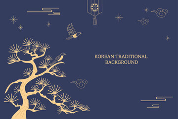Korean traditional background illustration