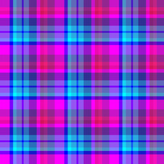 Seamless pattern with bright blue and purple colors for plaid, fabric, textile, clothes, tablecloth and other things. Vector image.