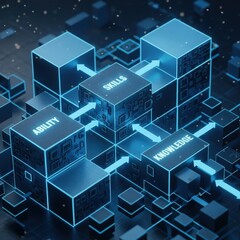 Invisible expertise embedded in glowing electronic framework