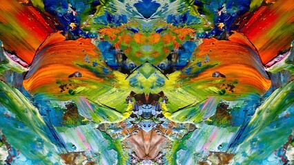 Abstract art background . Hand painting artwork on canvas .