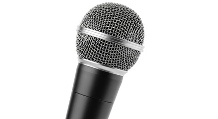 Dynamic microphone isolated PNG on transparent background, professional audio equipment for...