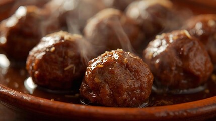 Close up of meatballs