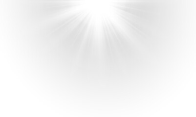 Realistic glowing sunlight explode effect with sun rays. Special lens flare shine isolated on...
