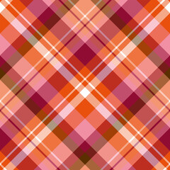 Seamless pattern with glorious pink and orange colors for plaid, fabric, textile, clothes, tablecloth and other things. Vector image. 2