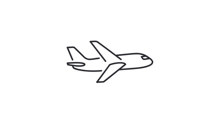 Simple Line Drawing of an Airplane 2.