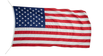 Fototapeta premium Waving American flag PNG isolated on transparent background, patriotic symbol of the United States of America for national holidays
