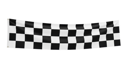 Naklejka premium Checkered flag banner PNG isolated on transparent background, racing finish line decoration for sports events and victory celebrations