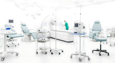 Fototapeta premium Medical Professional Working in Modern Hospital Radiology Room with CT Scanner