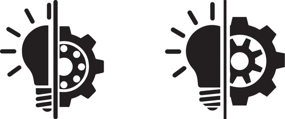Obraz premium Innovation and mechanics duality symbol