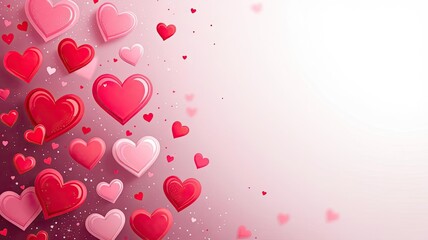 Romantic Pink and Red Hearts Background for Celebrations.