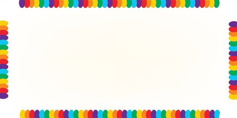 Colorful scallop frame border in seven rainbow colors,eps.10