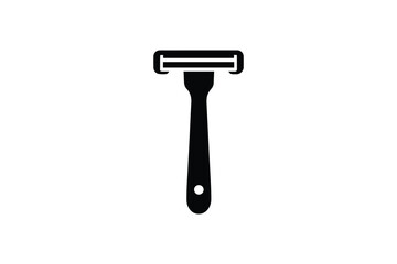 Razor icon simple black silhouette for shaving and grooming personal hygiene symbol