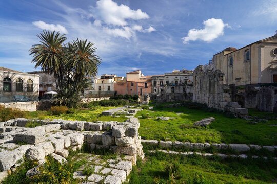 The Temple of Apollo is one of the most important ancient Greek monuments of Magna Graecia on Ortygia, in front of the Piazza Pancali in Syracuse, Sicily, Italy.