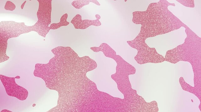 Horizontal 3d abstract cow glitter west pink glam pattern copyspace loop animation wallpaper background banner template spots animal texture sparkle shimmer fashion design textile fabric pastel