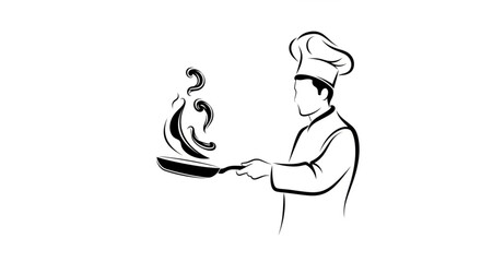 Silhouette of a chef