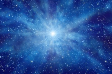 Blue star burst background with radiant sparkles and soft gradient glow