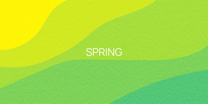 Abstract green wavy background. Smooth spring gradient composition. Natural fresh color harmony. Grain texture. Minimal style for banner, cover, branding, wallpaper
