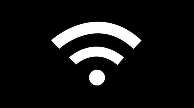 Simple WiFi Signal In and Out Animation on Black Background